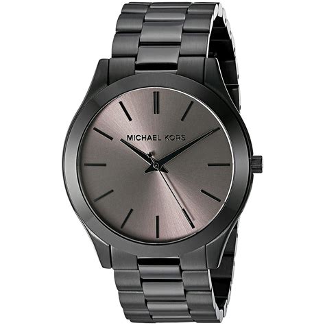 michael kors black stainless steel watch|michael kors runway watch slim.